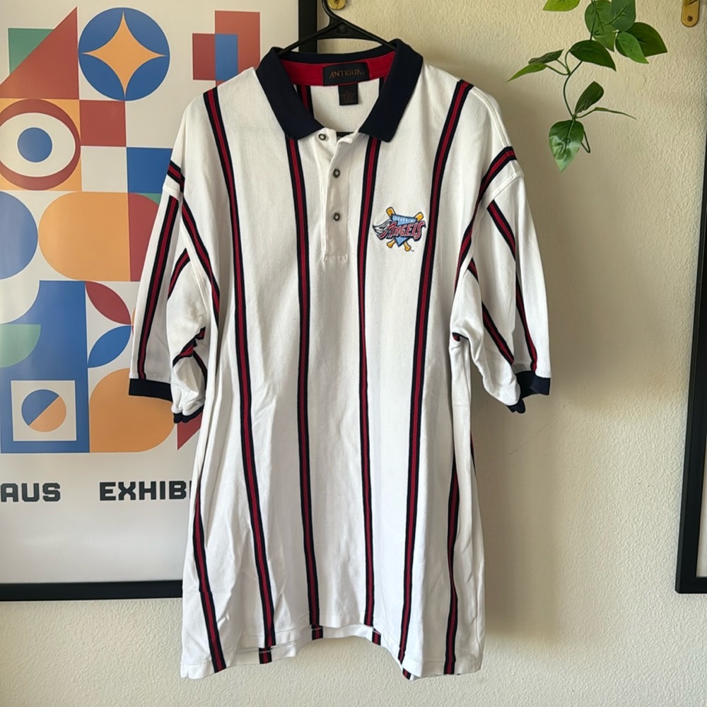 VINTAGE 90’s ANTIGUA ANAHEIM ANGELS MLB POLO COLLARED SHIRT LARGE